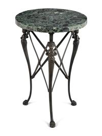 A French Bronze Marble-Top Side Table