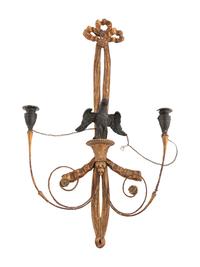 A Pair of Federal Style Giltwood Sconces