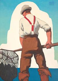 Logan Maxwell Hagege (American, B. 1980) - Taking Up Rake