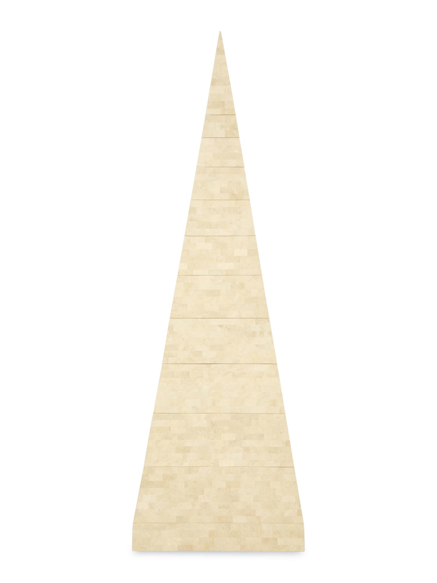 A Contemporary Tesselated Obelisk-Form Tall Chest of Drawers