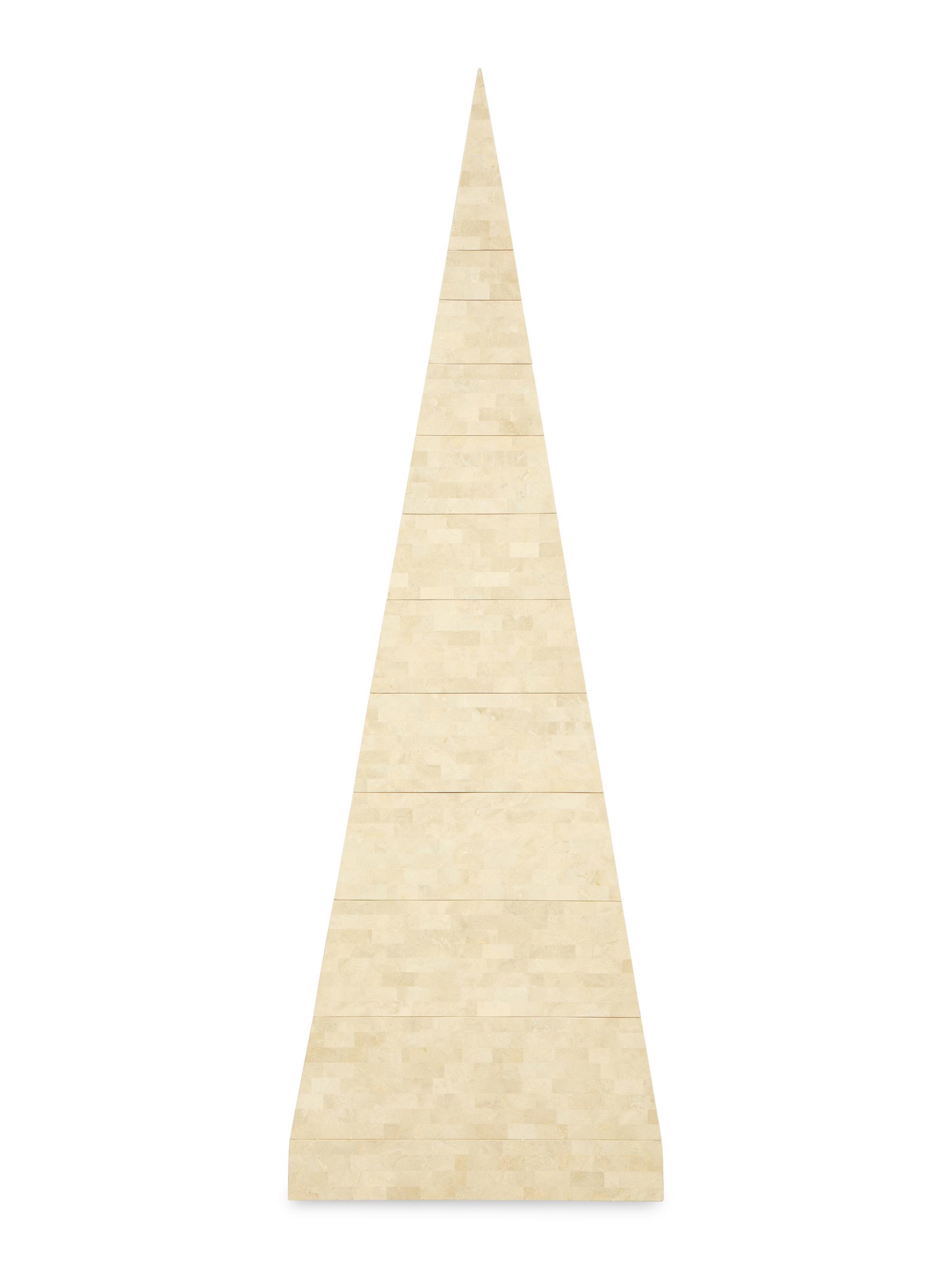 A Contemporary Tesselated Obelisk-Form Tall Chest of Drawers