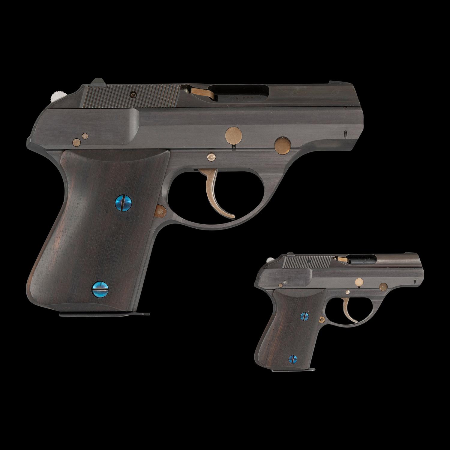 *Norton DP-75 Experimental Pistol in Custom Case with Miniature by Raymond Hutchens