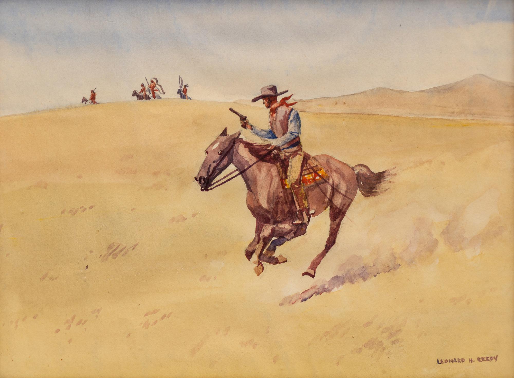 Three Works: Wild Horses Hunter , Outlaw Pursued and Attacked by the Cheyennes