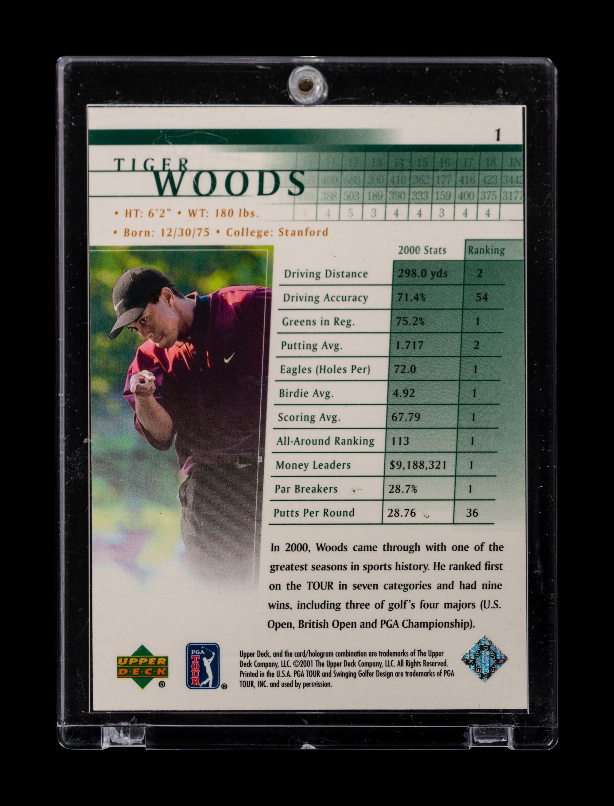 A Group of Six 2001 Tiger Woods Golf Cards