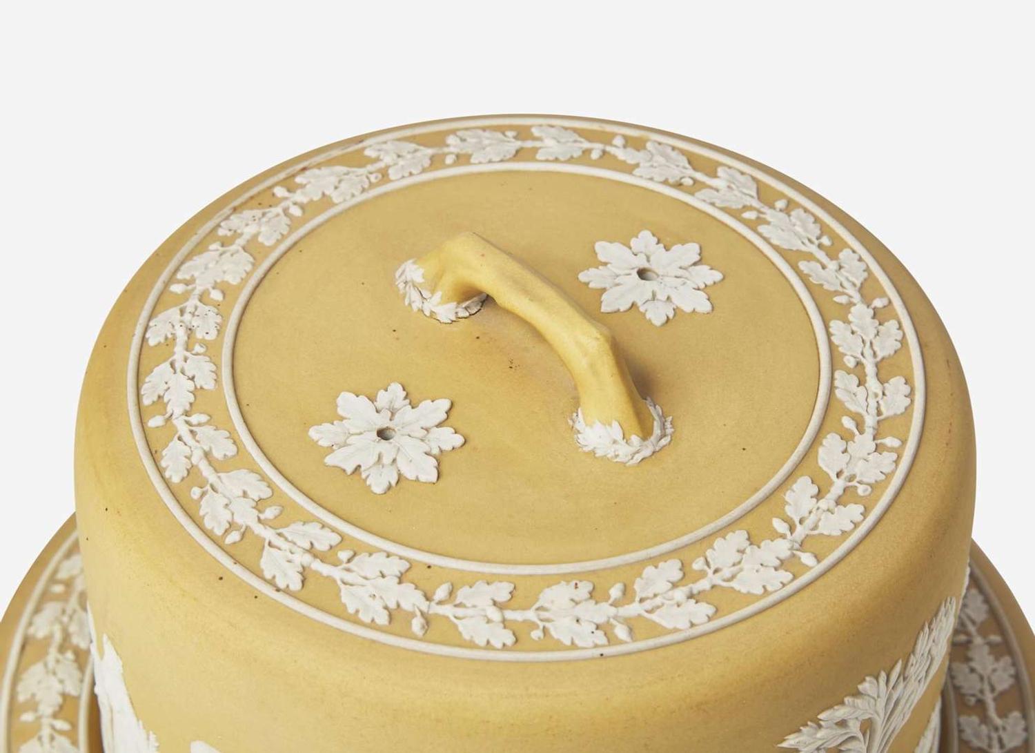 A Wedgwood Yellow Dip Jasperware Cheese Dish and Cover, UK, circa 1890