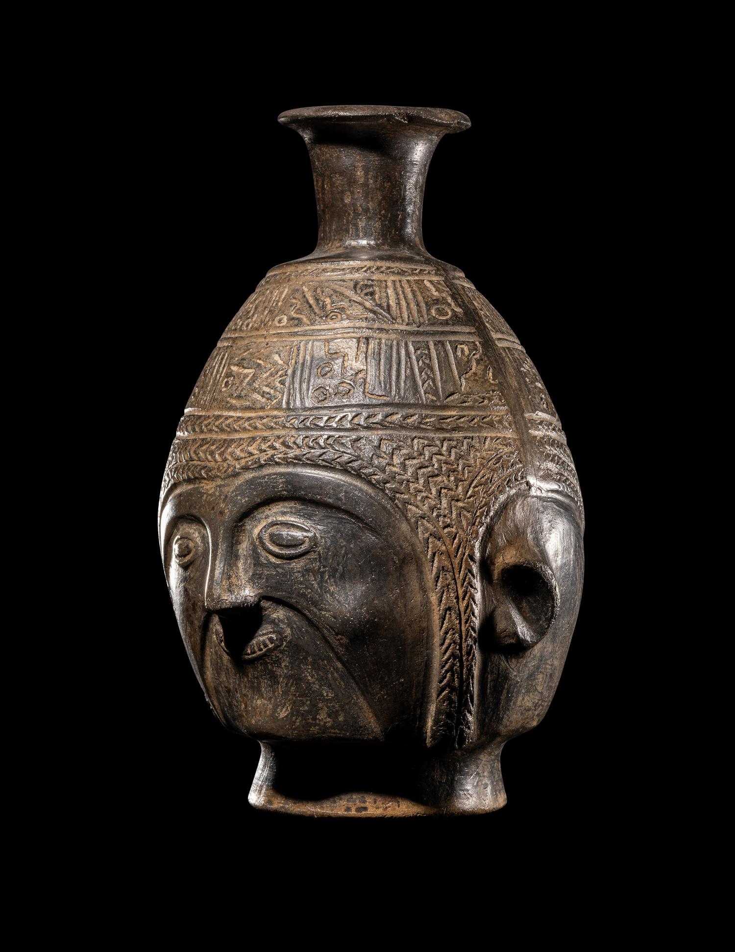 A Chimu-Inca Blackware Portrait Vessel