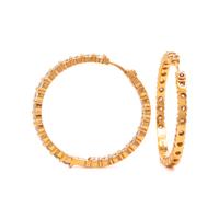 Roberto Coin, Diamond and Yellow Gold Inside Out Hoop Earrings