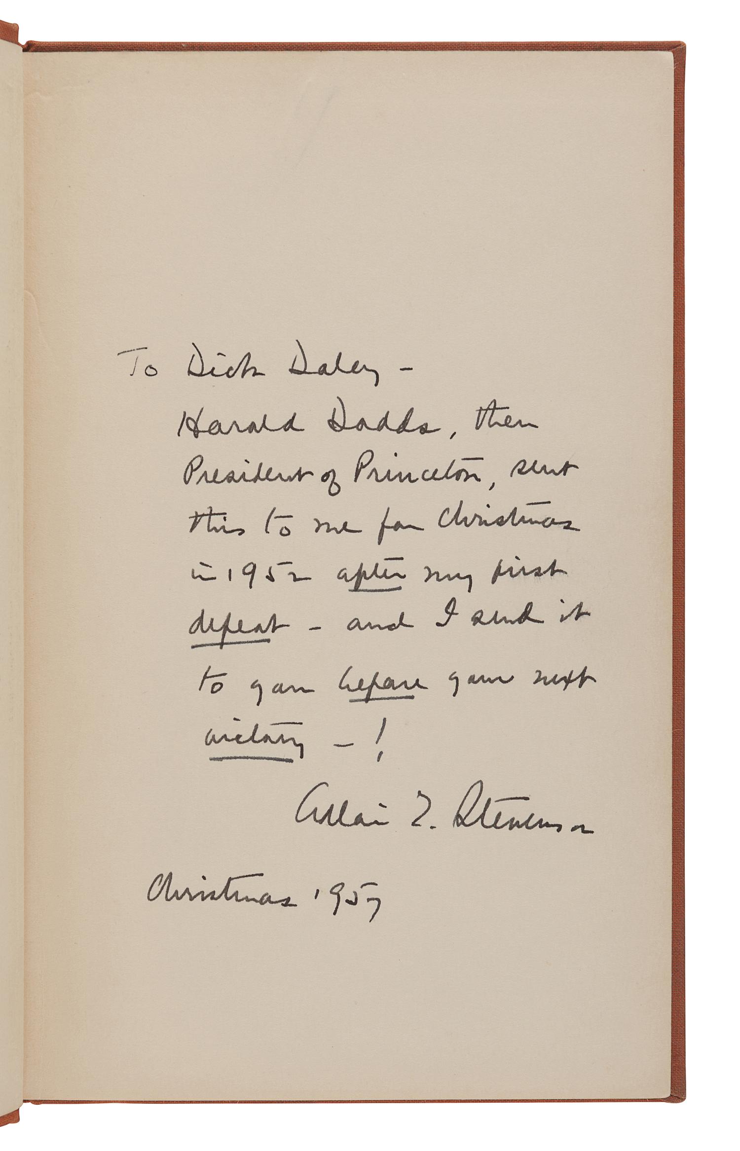 [CHICAGO] -- [DALEY, Richard J. (1902-1976), his copy]. WILSON, Woodrow (1856-1924). Leaders of Men . Princeton: Princeton University Press, 1952.
