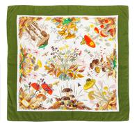 A Pair of Gucci Silk Floral Scarves, 35" x 35".