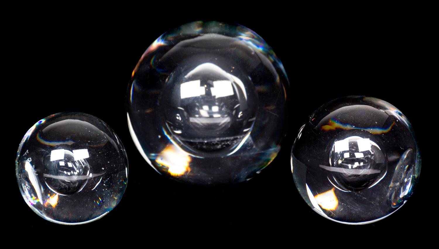 A Crystal Sculpture by Feleciano Bayar Diameter of largest 4 inches. — 20TH CENTURY