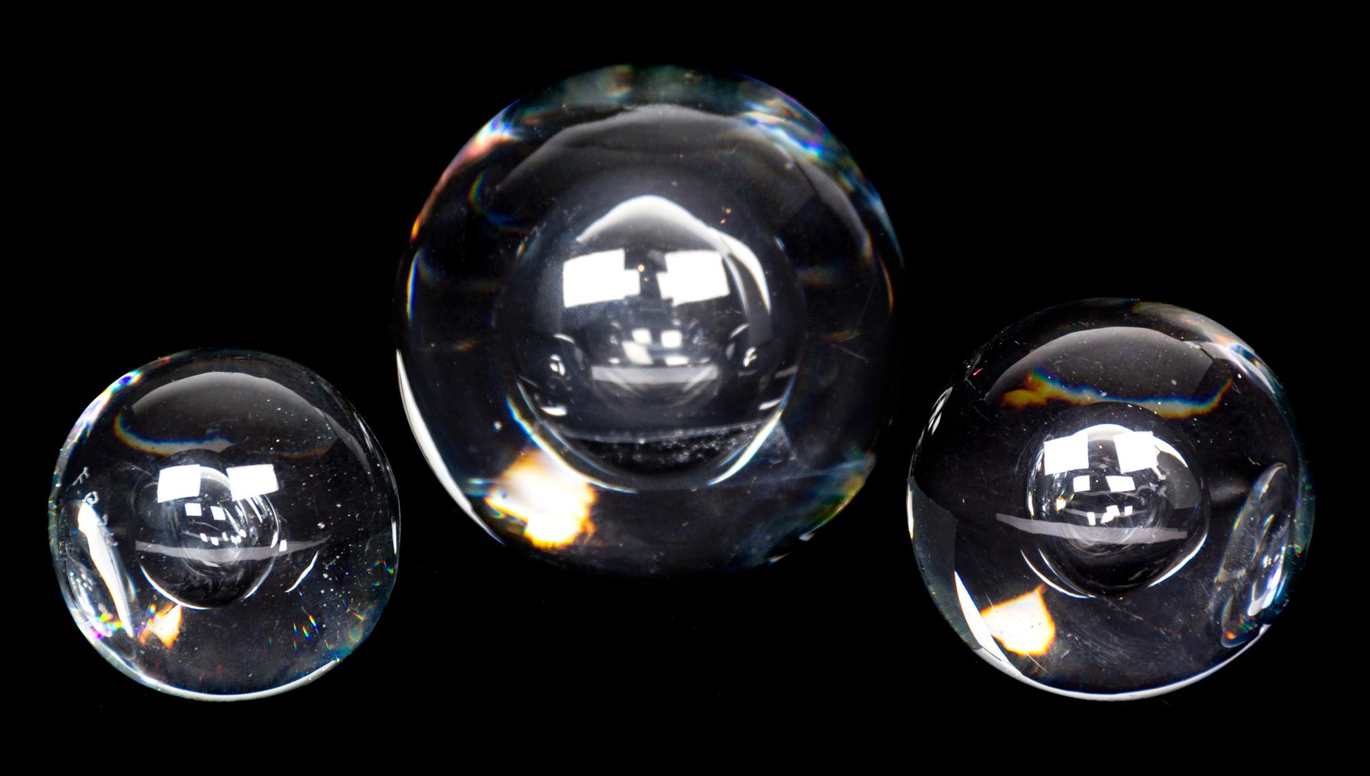 A Crystal Sculpture by Feleciano Bayar Diameter of largest 4 inches. — 20TH CENTURY