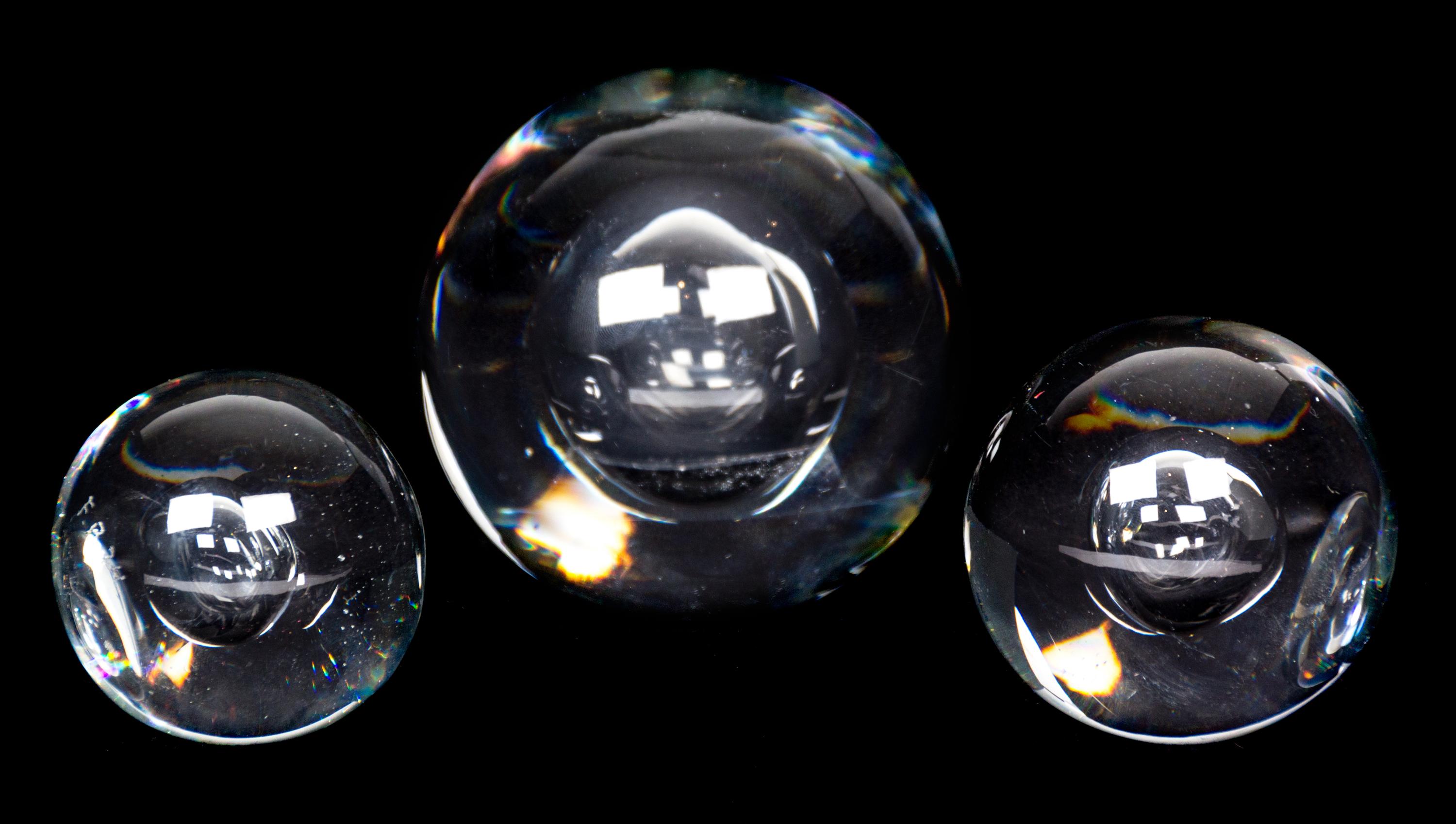 A Crystal Sculpture by Feleciano Bayar Diameter of largest 4 inches. — 20TH CENTURY