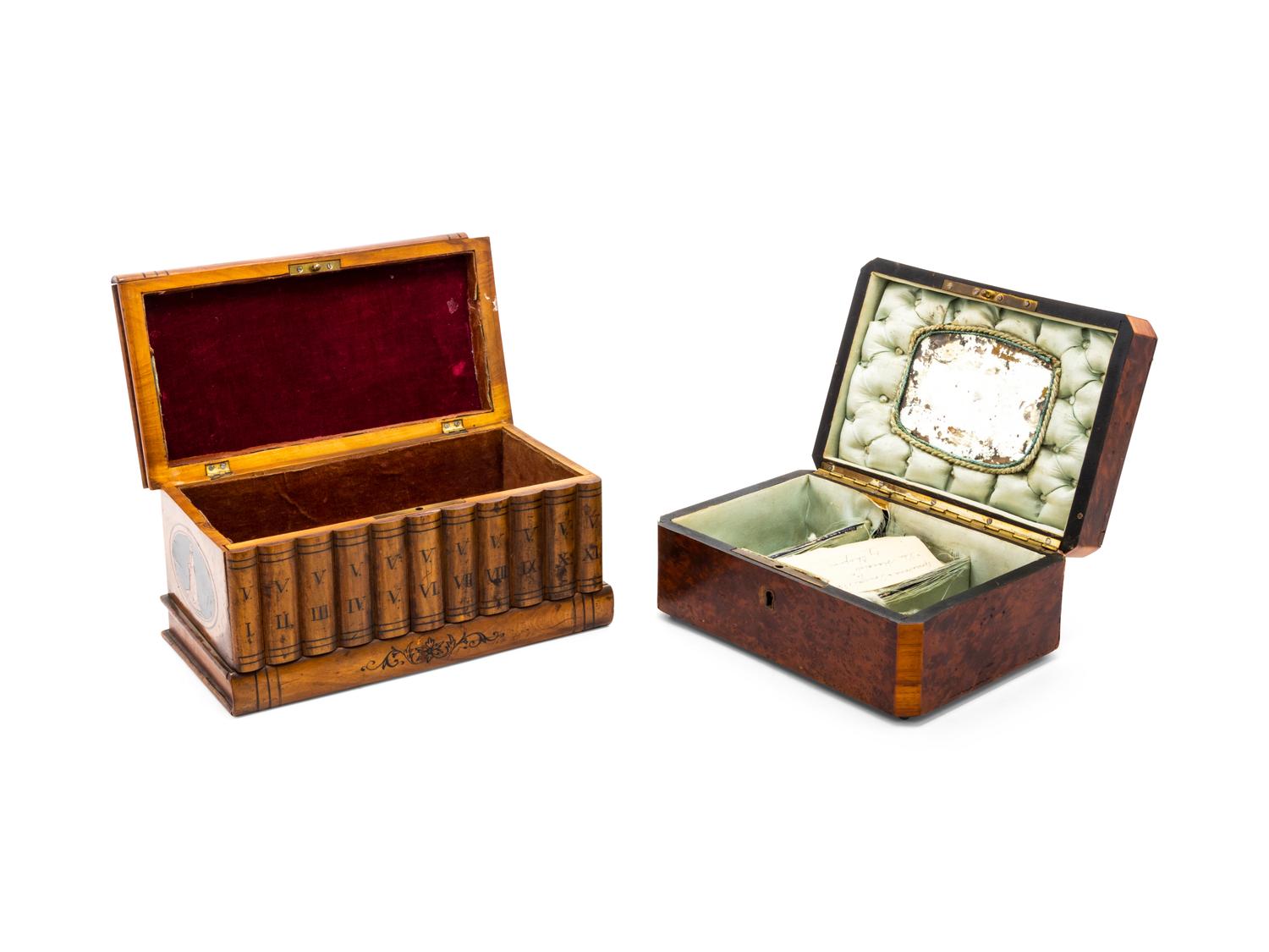 Two Continental Marquetry Table Caskets