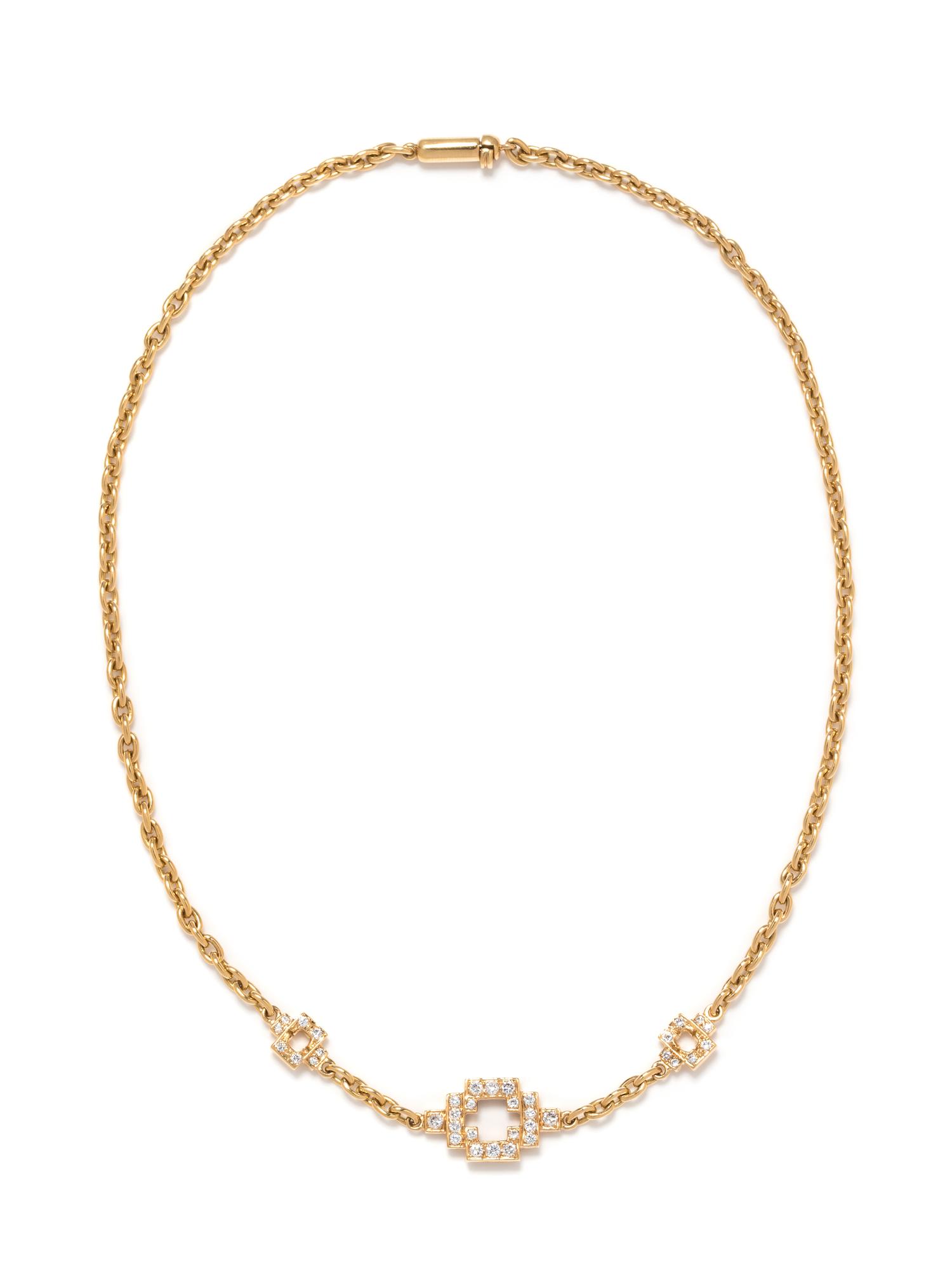 YELLOW GOLD AND DIAMOND NECKLACE