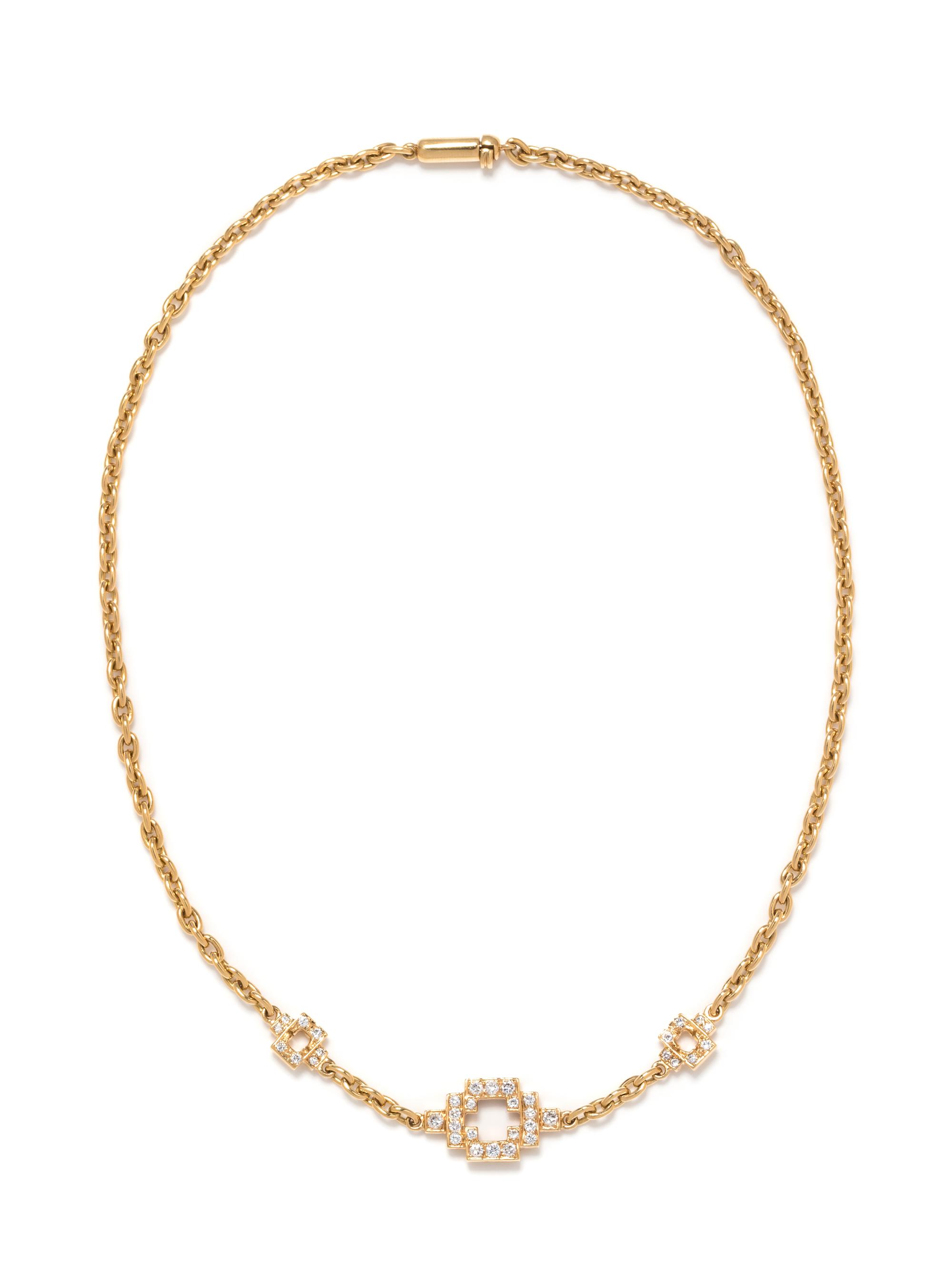 YELLOW GOLD AND DIAMOND NECKLACE