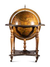 A Continental Terrestrial Globe Bar Cart