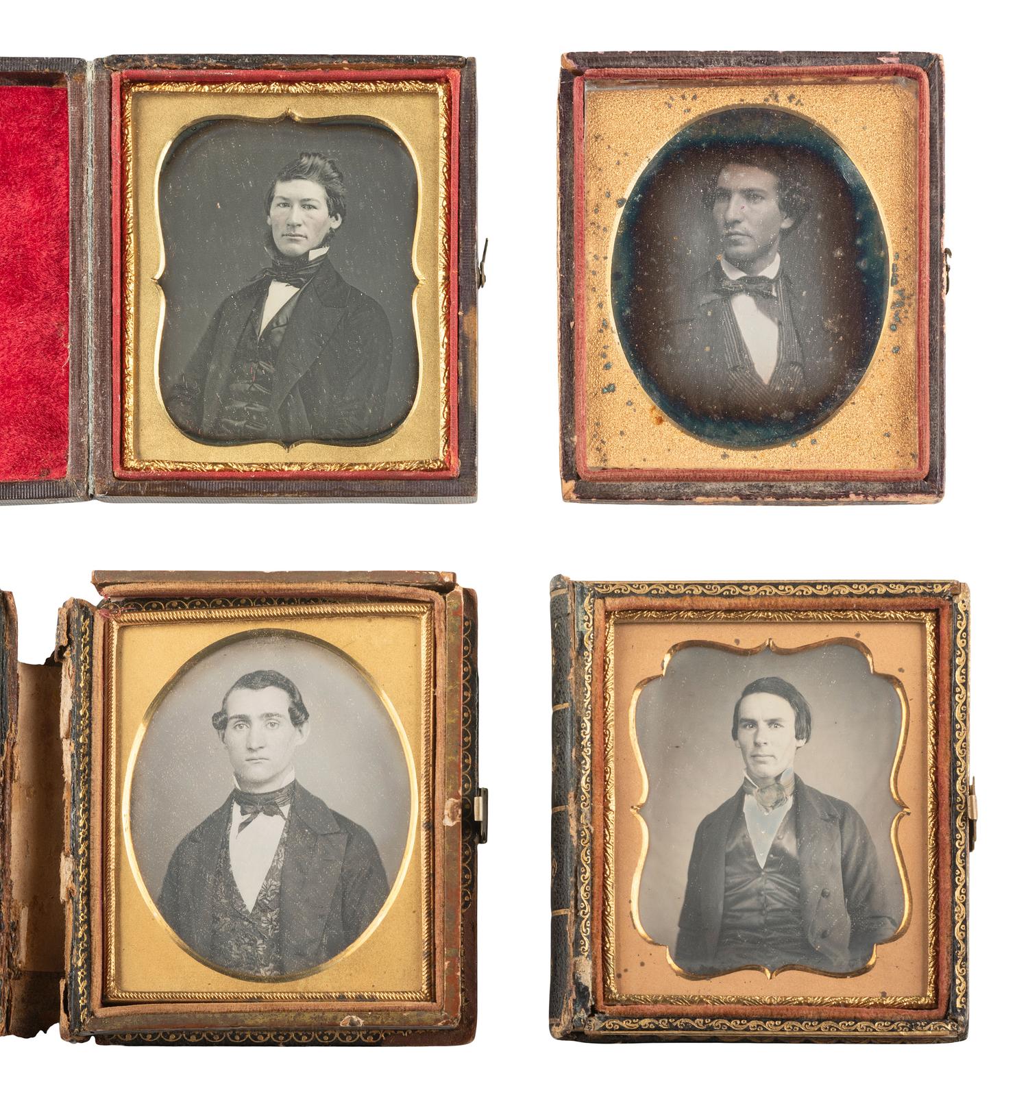 [EARLY PHOTOGRAPHY]. 23 sixth plate daguerreotypes of young, dapper men.
