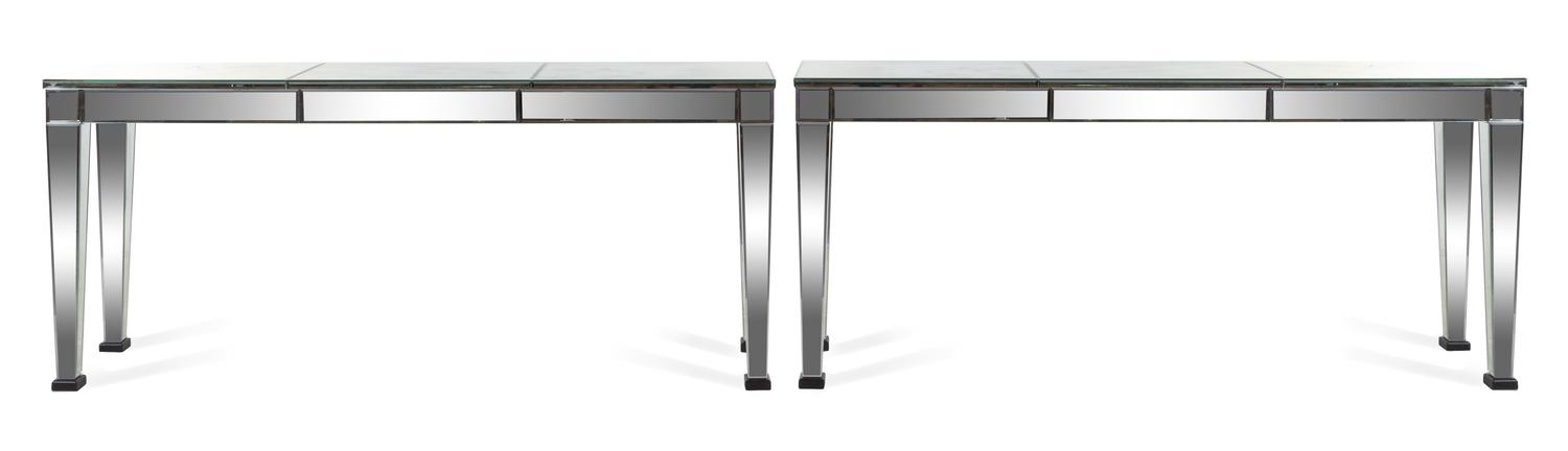 A Pair of Italian Mirrored Console Tables