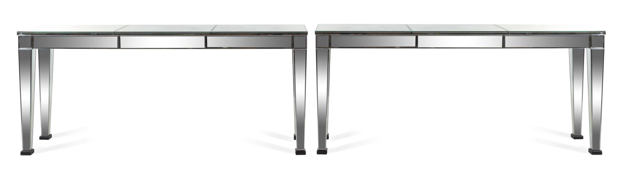 A Pair of Italian Mirrored Console Tables