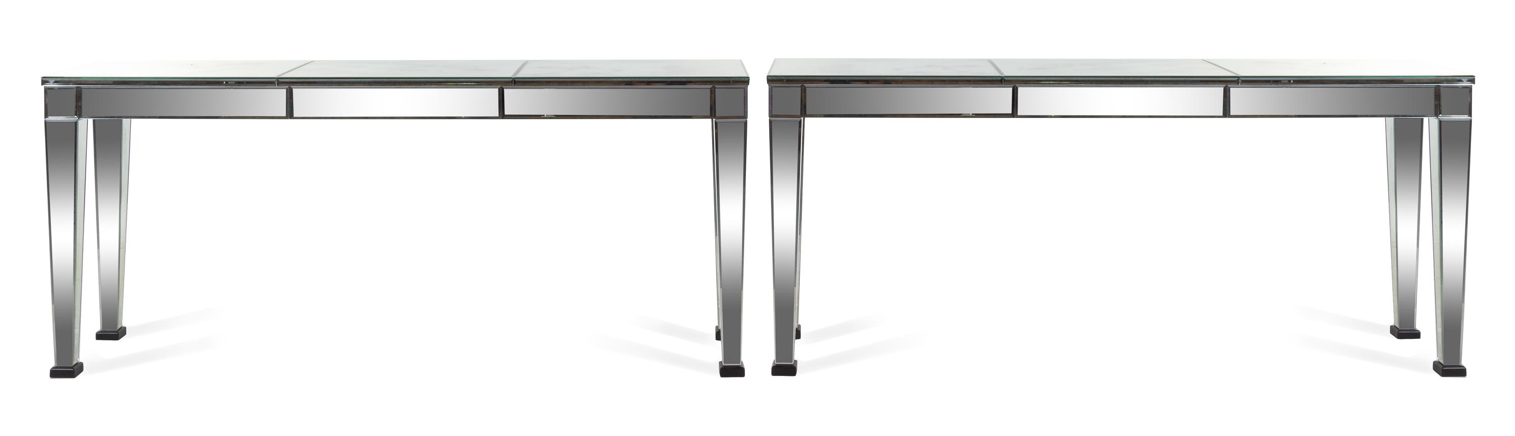 A Pair of Italian Mirrored Console Tables