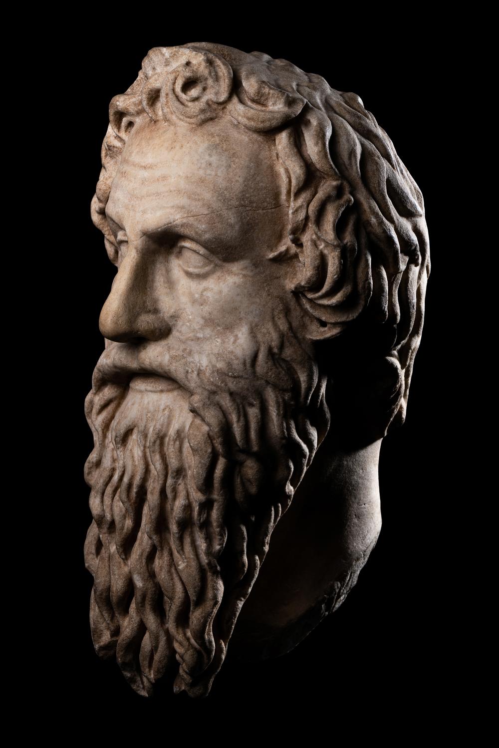 A Roman Marble Portrait Head of Antisthenes