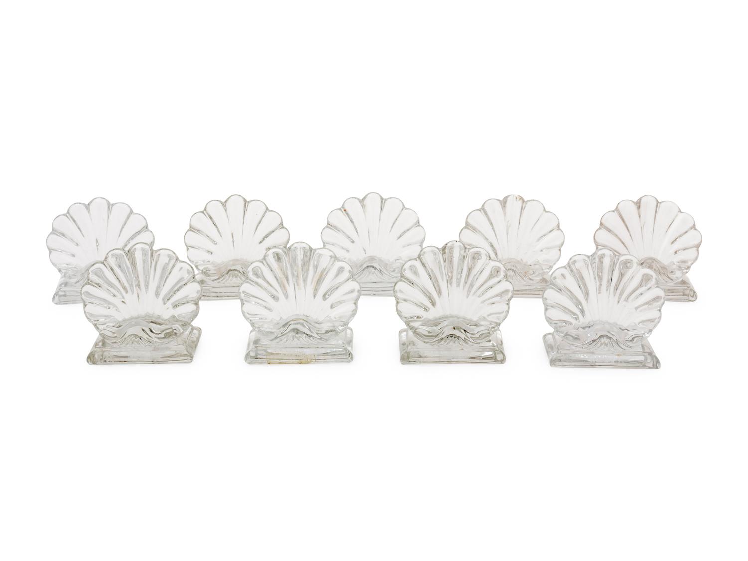 27 Baccarat Crystal Shell Motif Place Card Holders