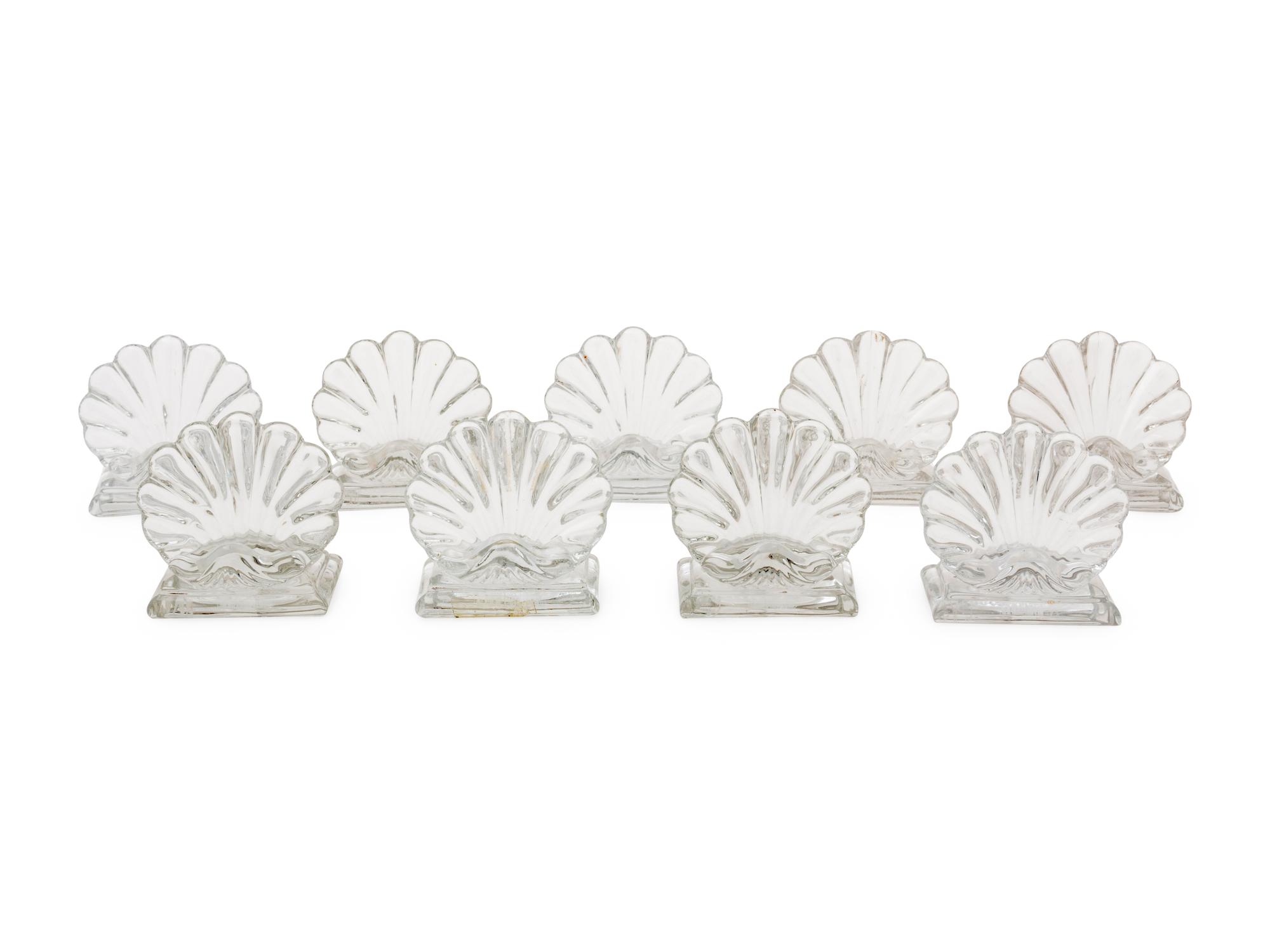 27 Baccarat Crystal Shell Motif Place Card Holders