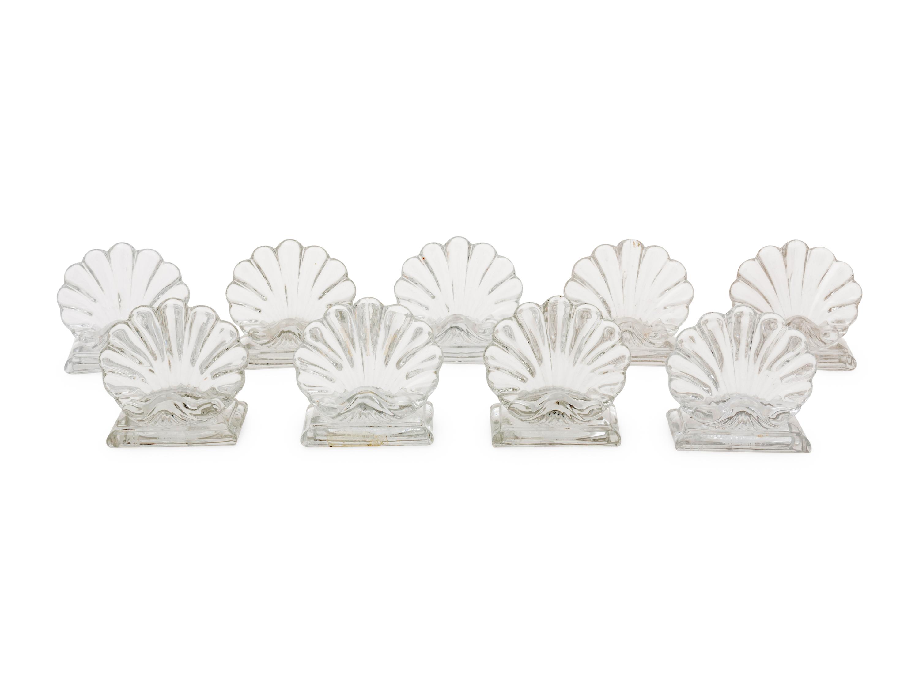 27 Baccarat Crystal Shell Motif Place Card Holders