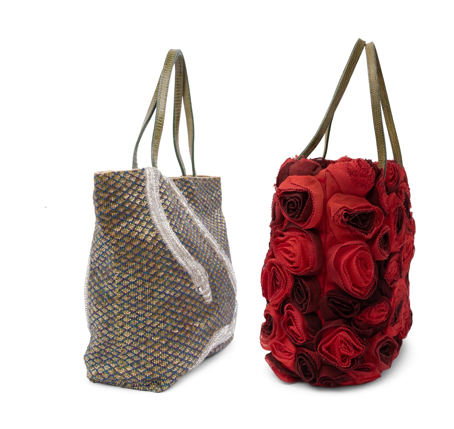 Two Valentino Bags: One Rosette and One Beaded Serpent, 1990-2000s