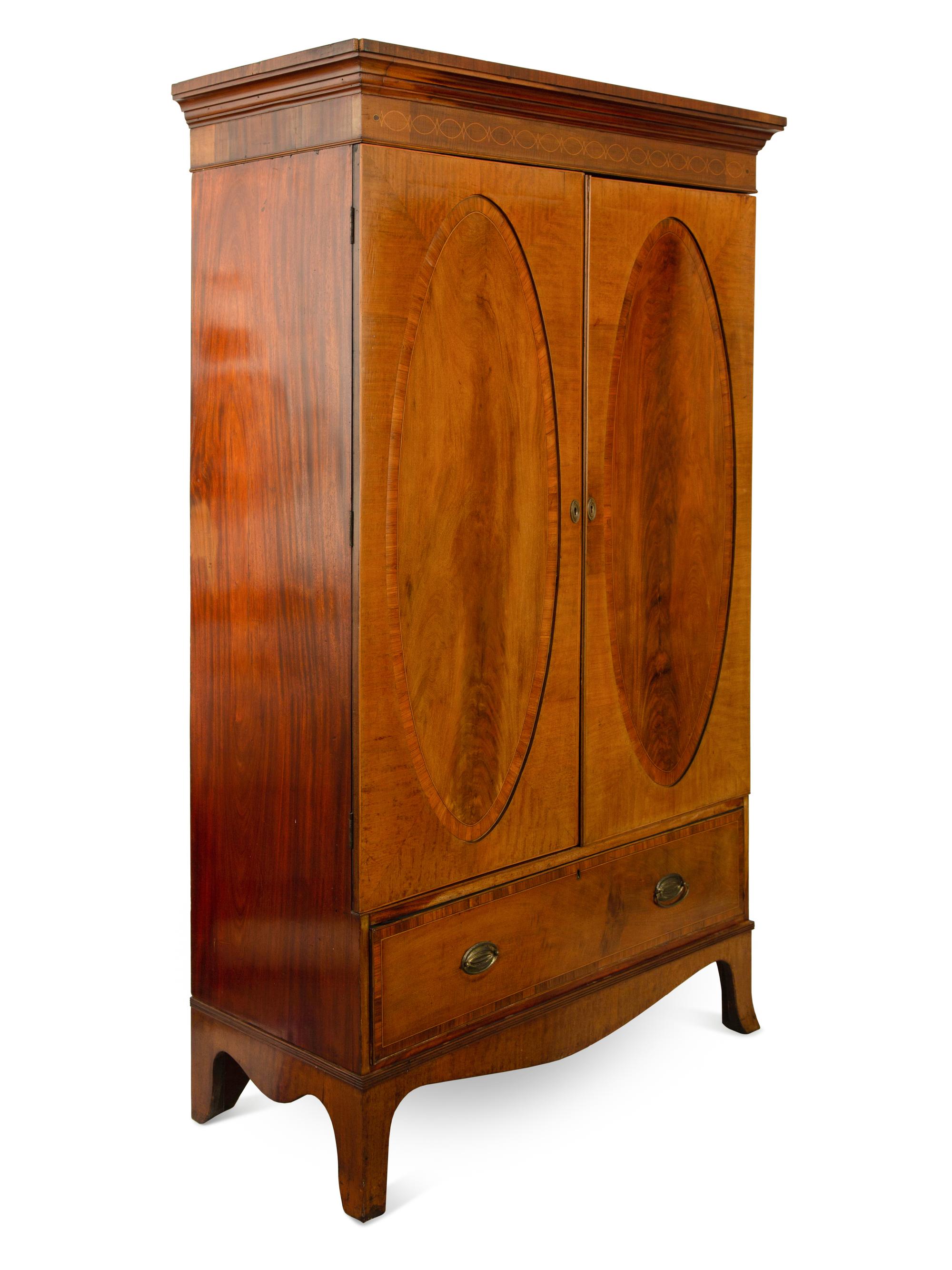 A George III Style Mahogany Linen Press
