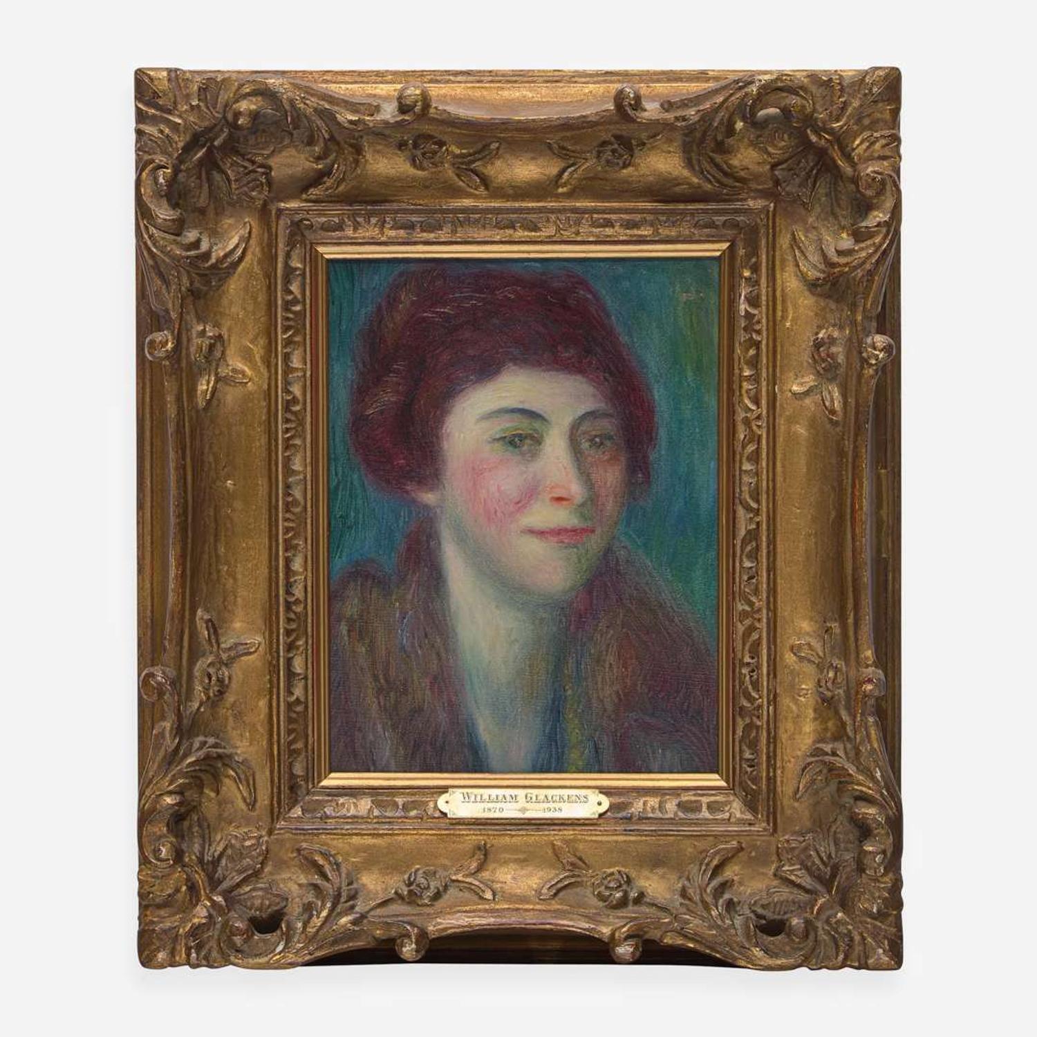 William Glackens (American, 1870–1938) Head of a Woman with Fur Collar