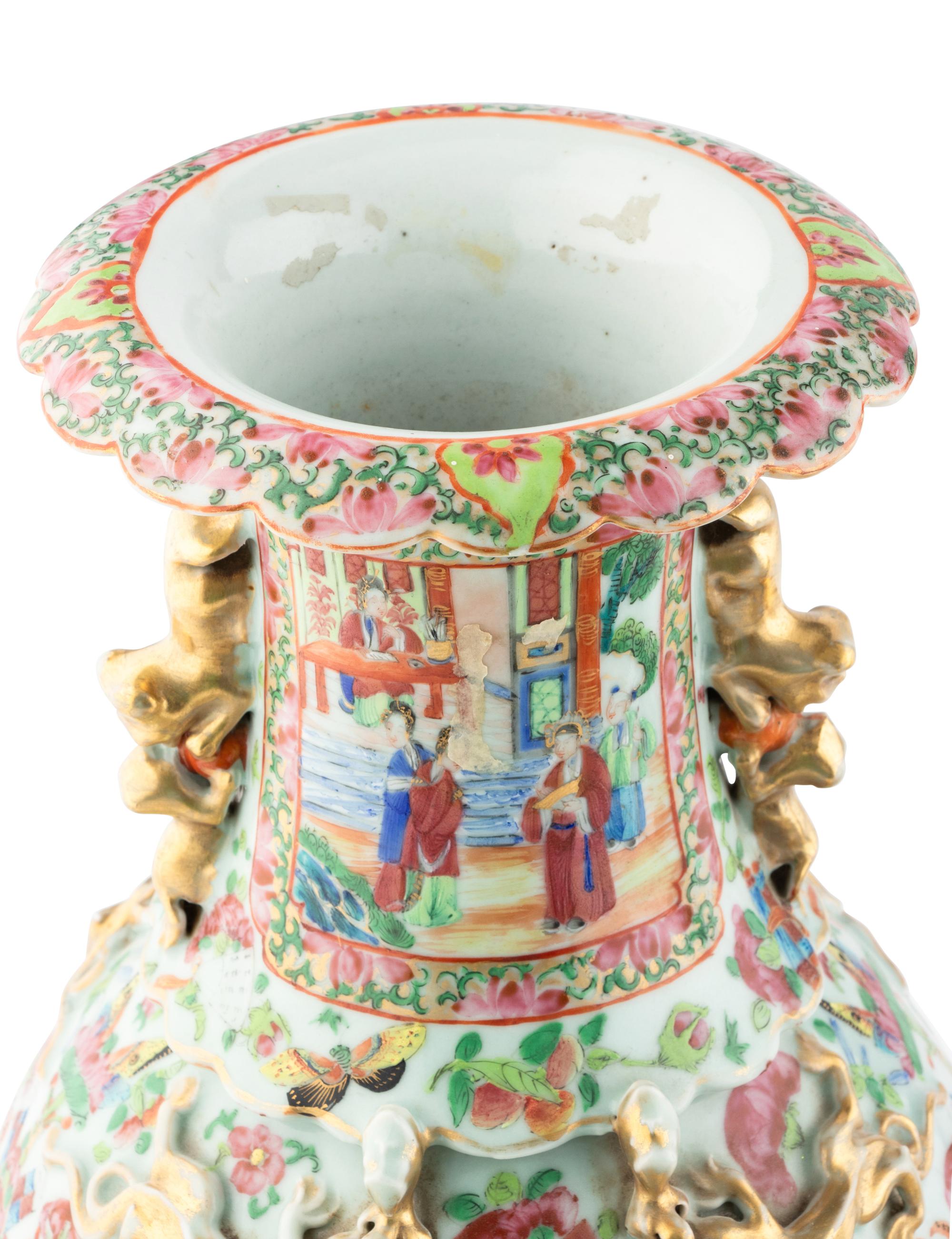 Five Rose Medallion Porcelain Articles