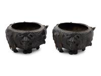 A Pair of Bronze Jardinières