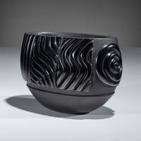 Carved Blackware Jar, with Micaceous Interior
