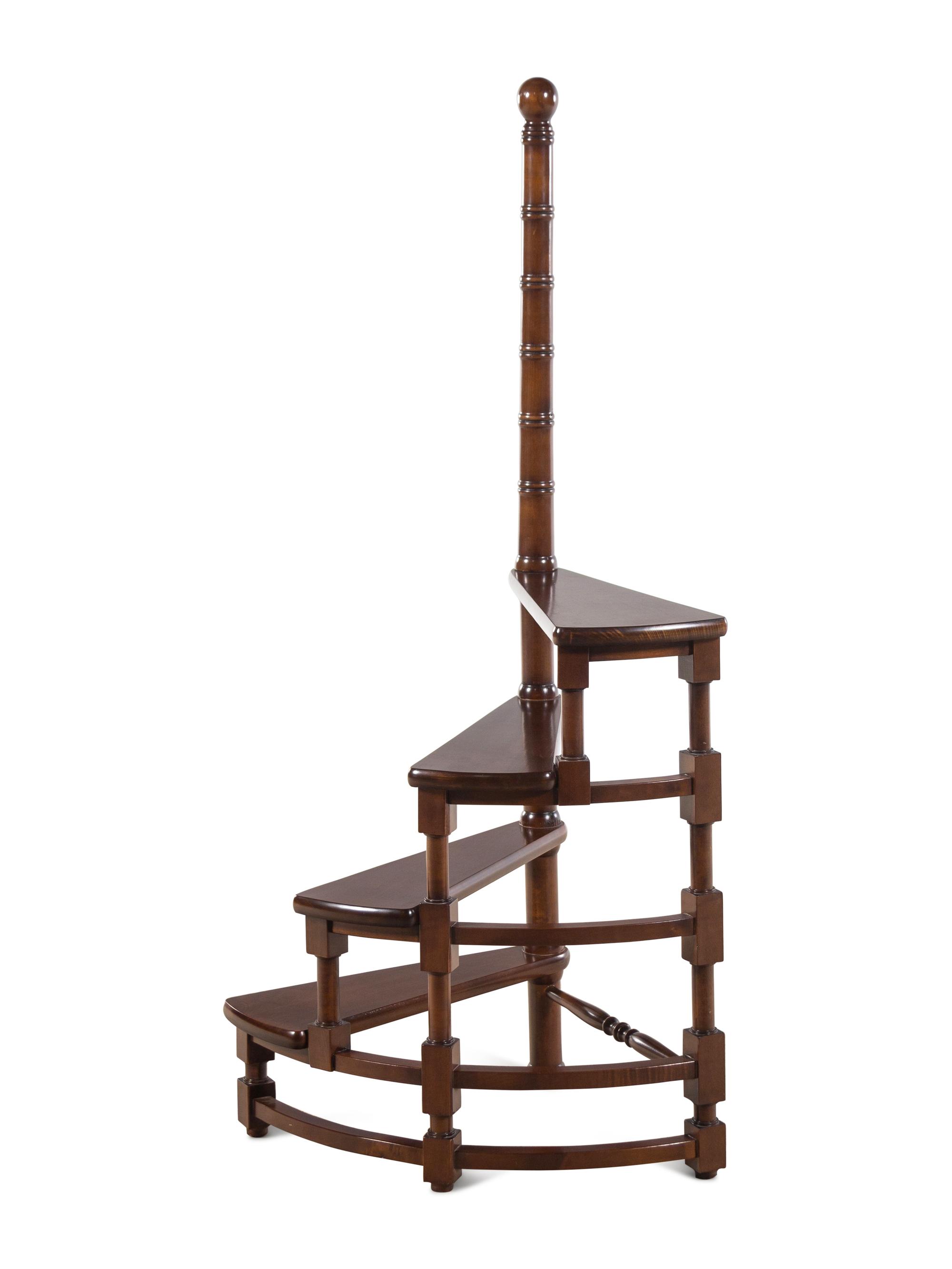 A Set of Edwardian Style Mahogany Library Steps