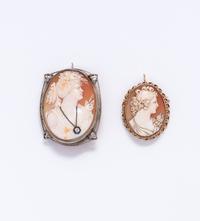 COLLECTION OF CAMEO PENDANT/BROOCHES