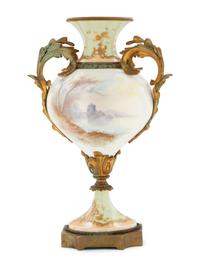 A Gilt Bronze Mounted Sèvres Style Porcelain Urn
