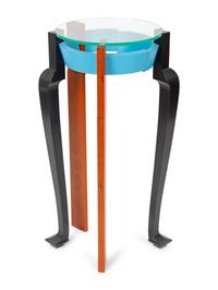 A Studio Craft Glass-Top Side Table by Michael Pierschalla (American, 20th/21st Century)
