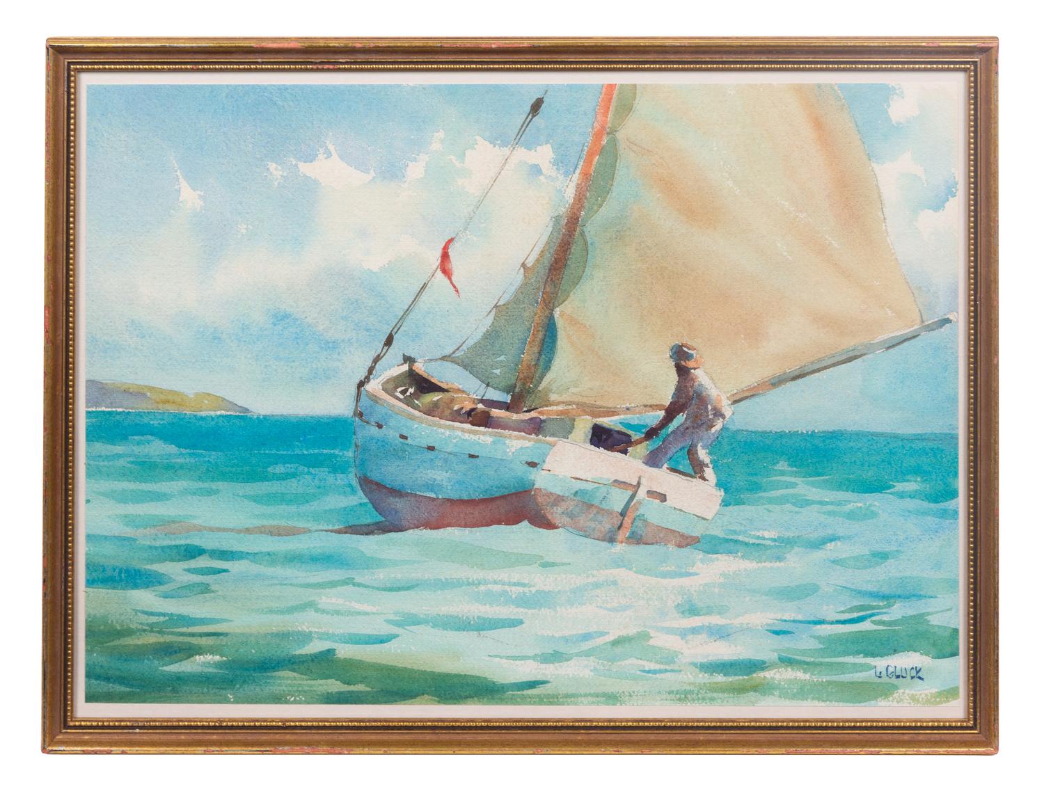 Larry Gluck (American, b. 1931) Sailing off Virgin Islands…