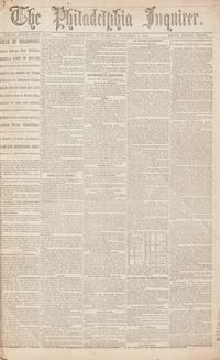 [Civil War] Bound Volume of Over 70 Issues of The Philadelphia Inquirer , October-December, 1864