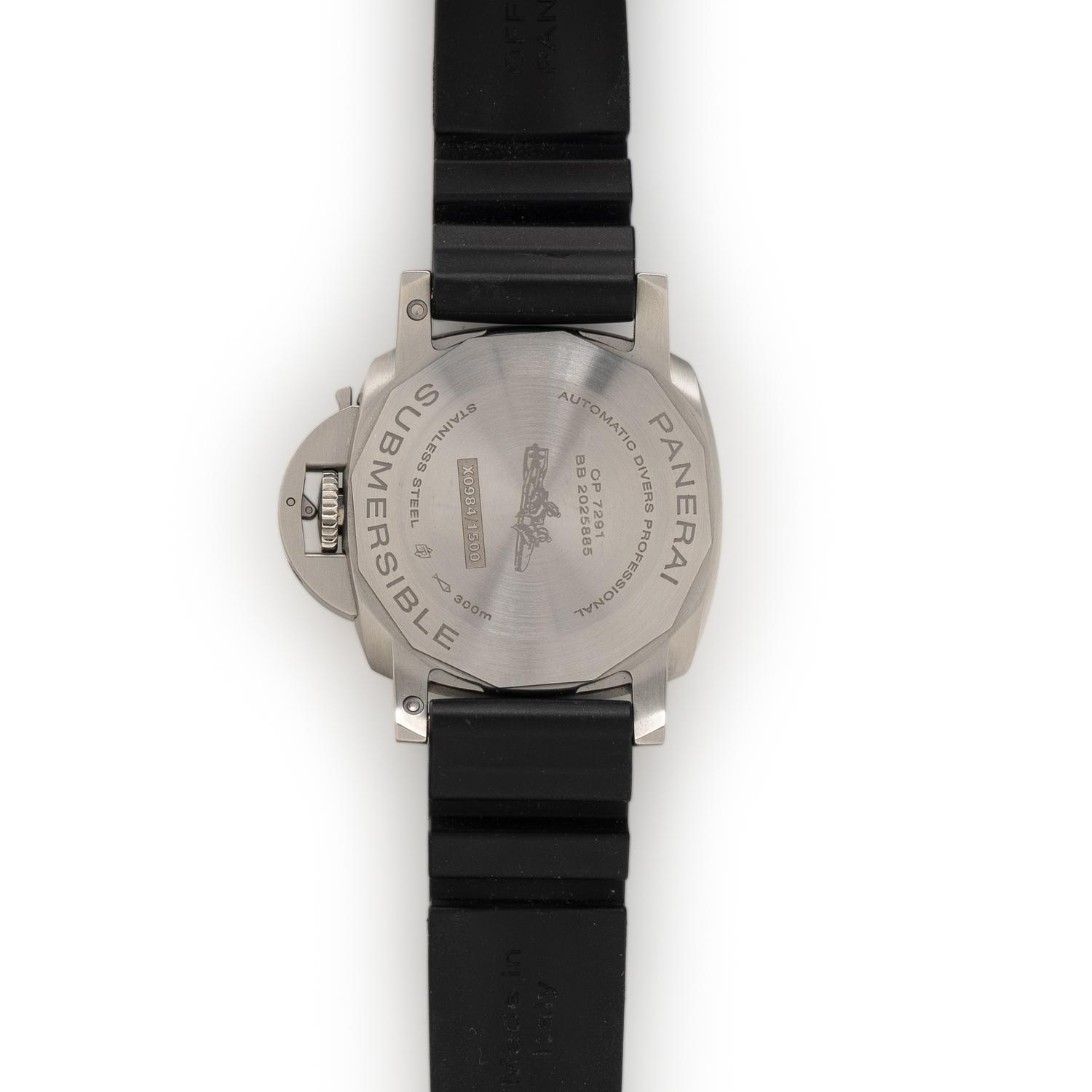 PANERAI, REF. PAM00973 STAINLESS STEEL 'SUBMERSIBLE' WATCH, BOX & PAPERS