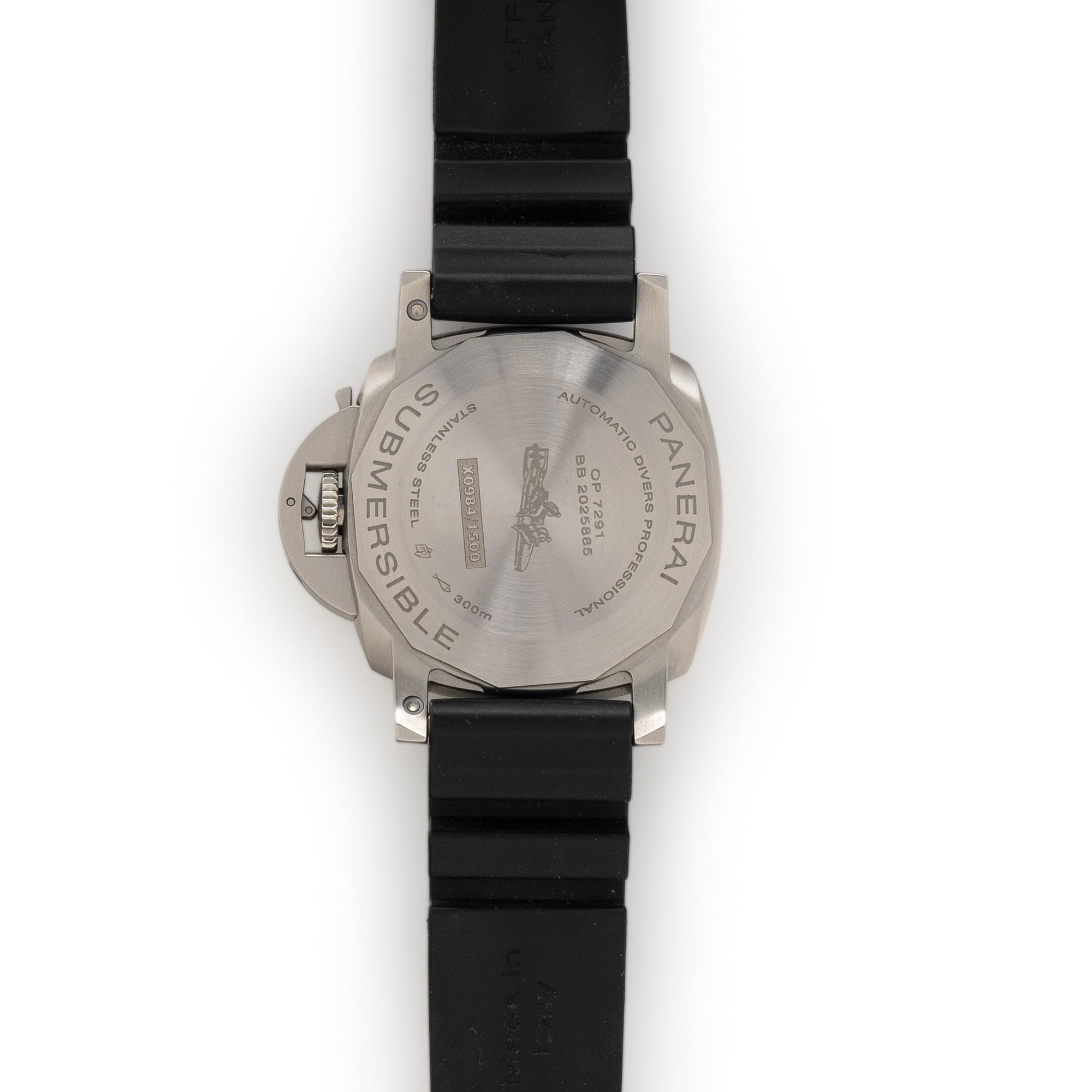 PANERAI, REF. PAM00973 STAINLESS STEEL 'SUBMERSIBLE' WATCH, BOX & PAPERS