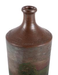 A Paint Decorated Stoneware Bottle