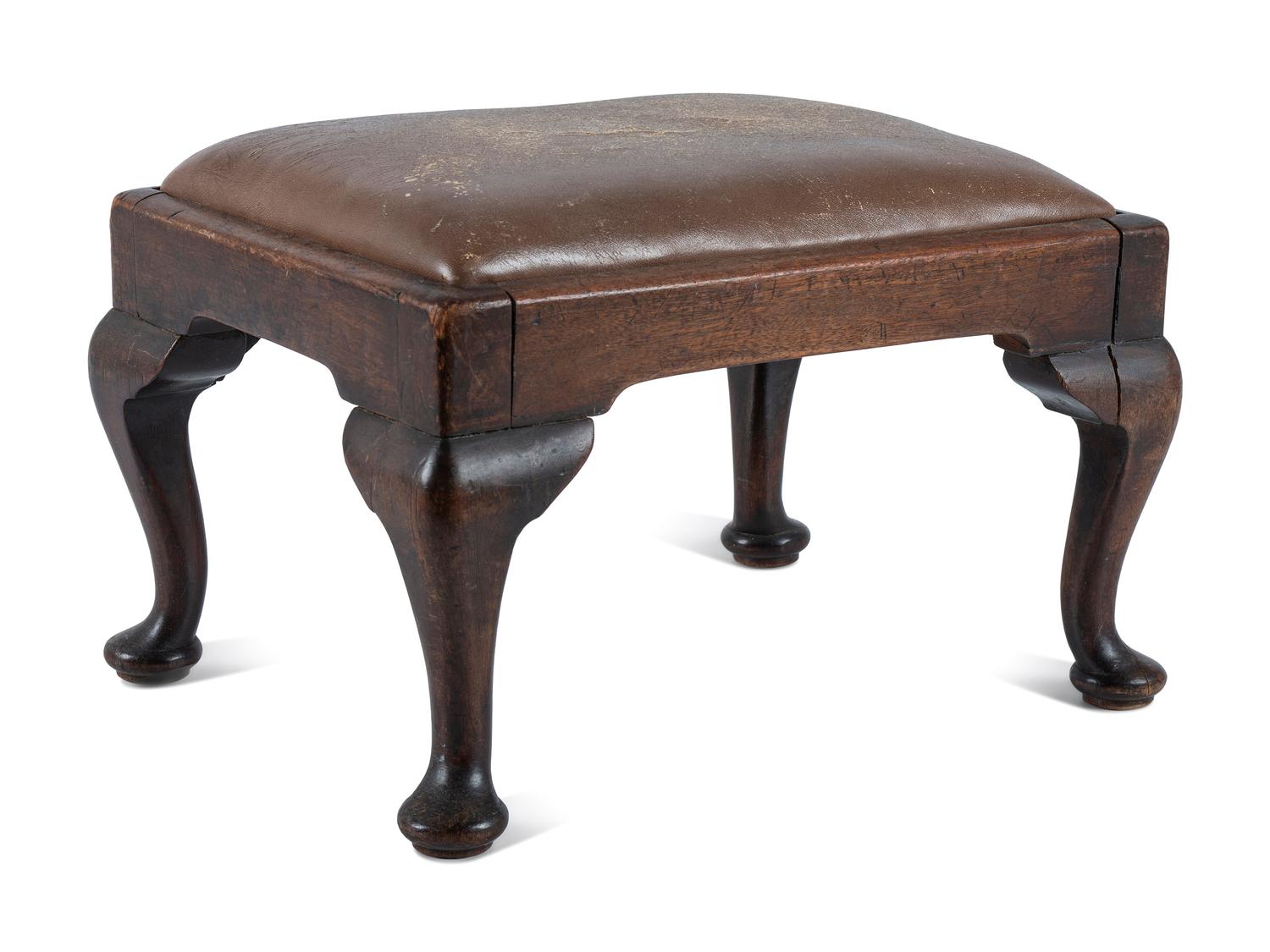 A Queen Anne Style Walnut Footstool