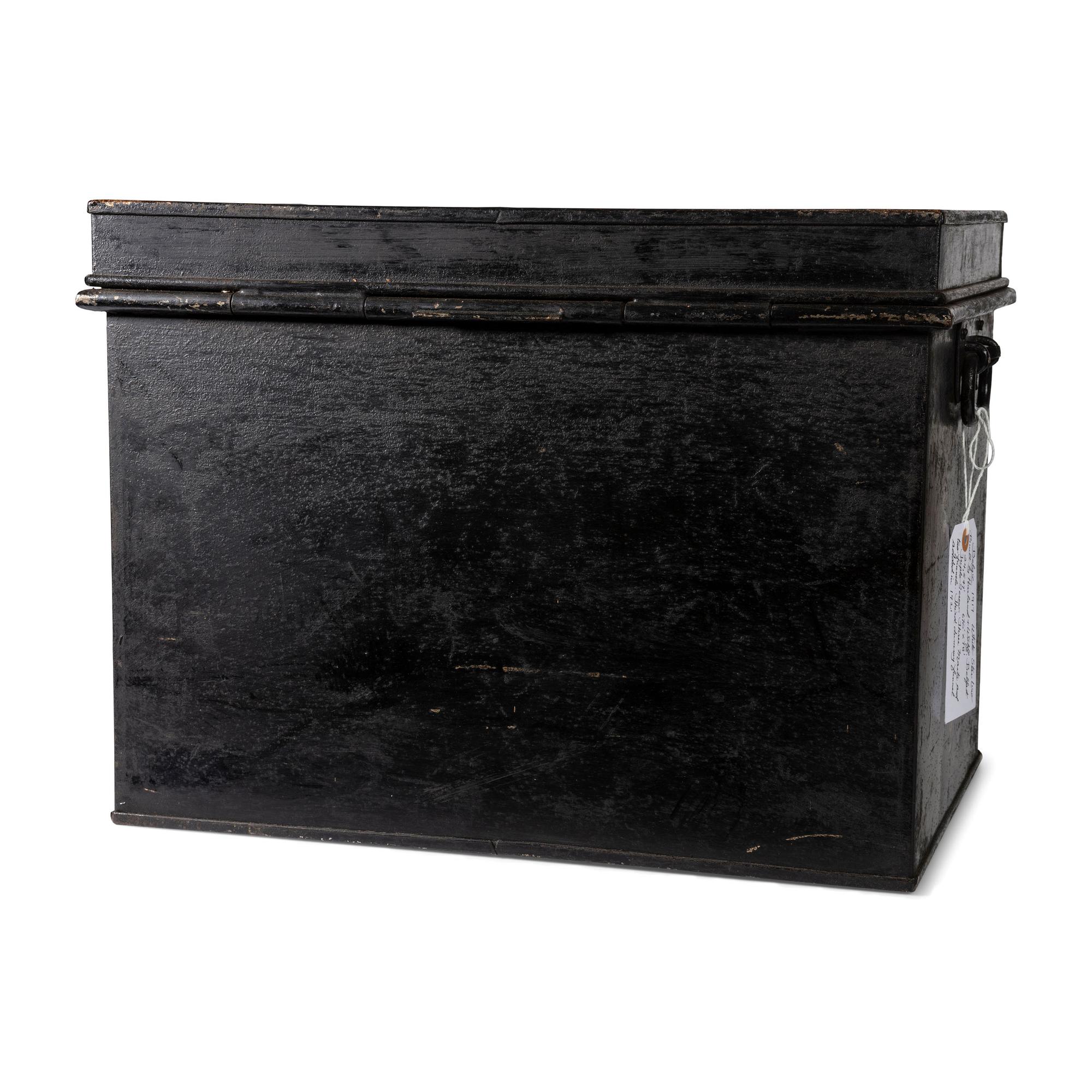 A Painted Tin Morphine Storage Box