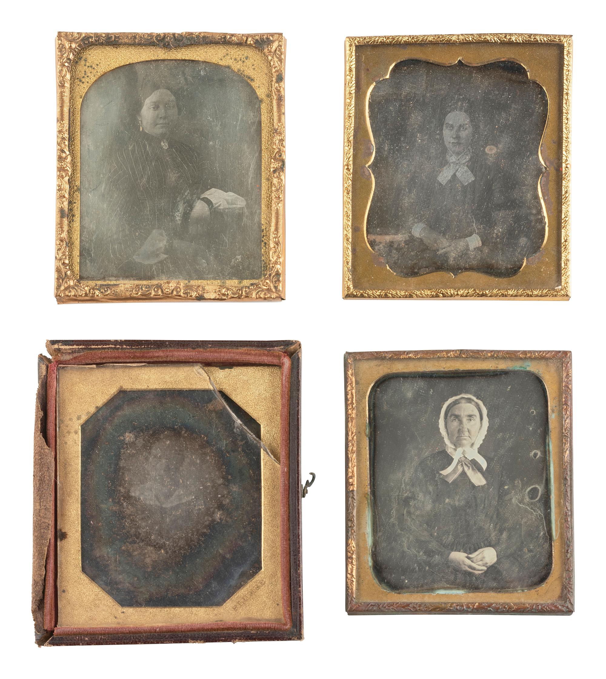 [EARLY PHOTOGRAPHY]. 26 daguerreotypes of women, incl. half plate example.