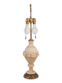 An Italian Alabaster Urn Mounted as a Lamp