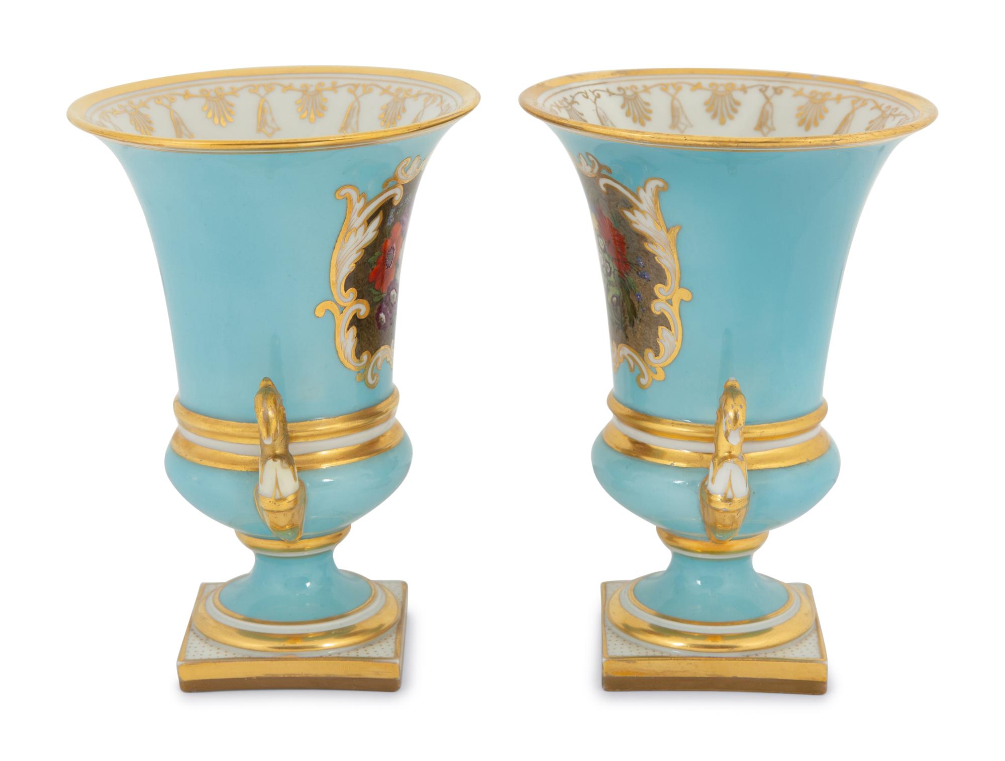 A Pair of Flight, Barr and Barr Porcelain Spill Vases