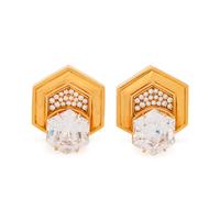 ANDREW CLUNN, YELLOW GOLD, DIAMOND AND CUBIC ZIRCONIA EARCLIPS