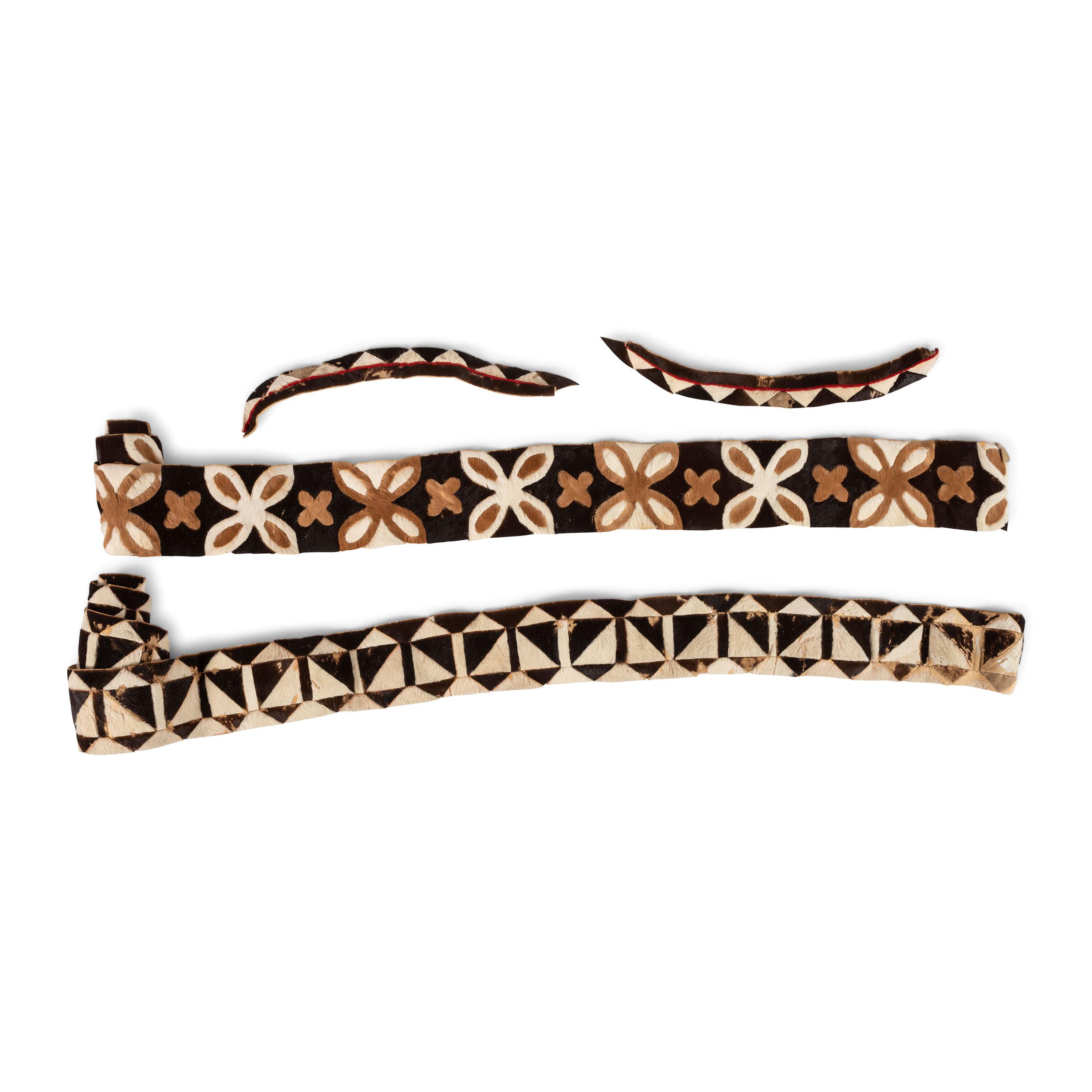 Athapaskan Deer Fur Belts, Armbands, AND Child's Embroidered Moccasins